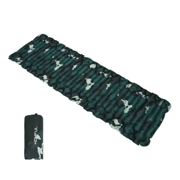 Outdoor Sleeping Pad Camping Inflatable Mattress with Pillows Travel Mat Folding Bed Ultralight Air Cushion